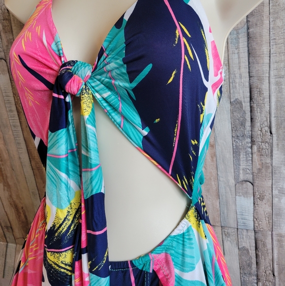 NWT Tropical print skirted romper - Picture 3 of 5